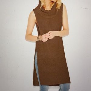 Free People Brown Cowl Neck Sweater